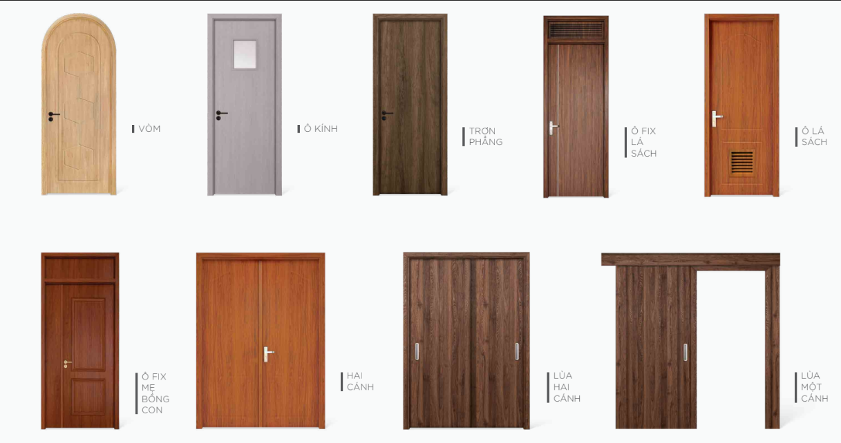 Mẫu cửa gỗ nhựa composite Dewoo